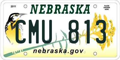 NE license plate CMU813