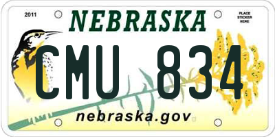 NE license plate CMU834