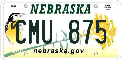 NE license plate CMU875