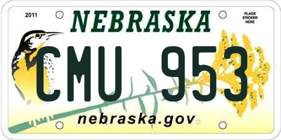 NE license plate CMU953