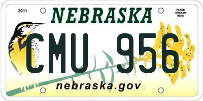 NE license plate CMU956
