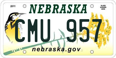NE license plate CMU957