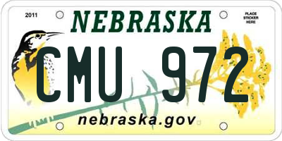 NE license plate CMU972