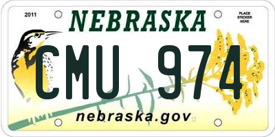 NE license plate CMU974