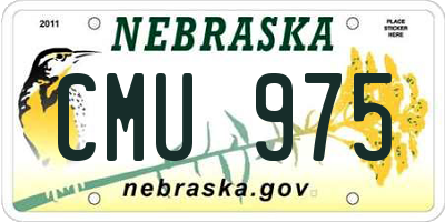 NE license plate CMU975