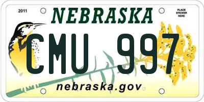 NE license plate CMU997