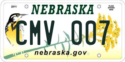 NE license plate CMV007