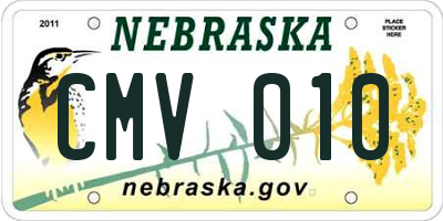 NE license plate CMV010