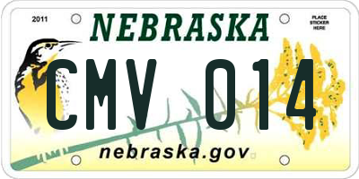 NE license plate CMV014