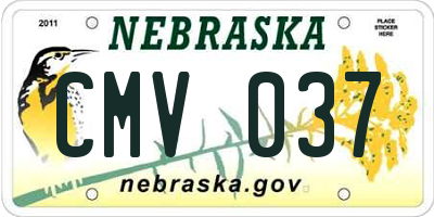 NE license plate CMV037