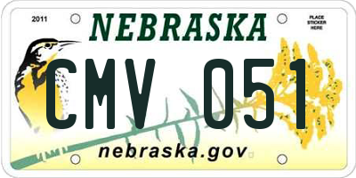 NE license plate CMV051