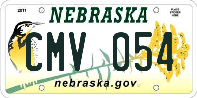 NE license plate CMV054
