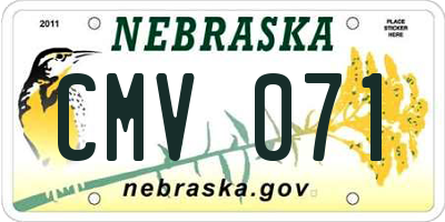 NE license plate CMV071