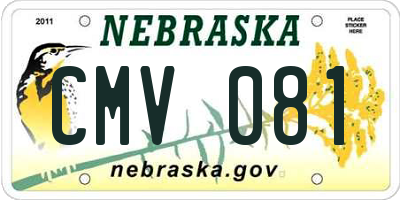 NE license plate CMV081