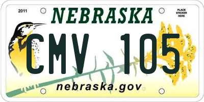 NE license plate CMV105