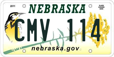 NE license plate CMV114