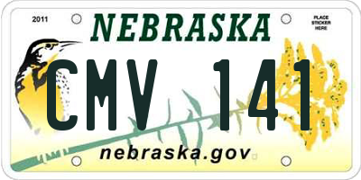 NE license plate CMV141