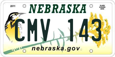NE license plate CMV143