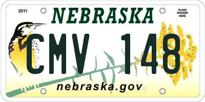 NE license plate CMV148