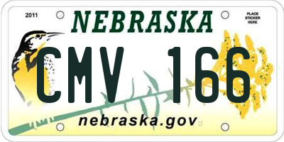 NE license plate CMV166