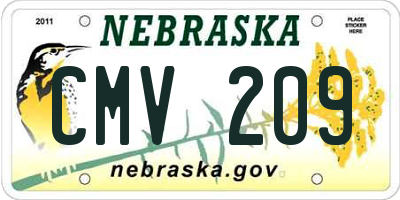 NE license plate CMV209