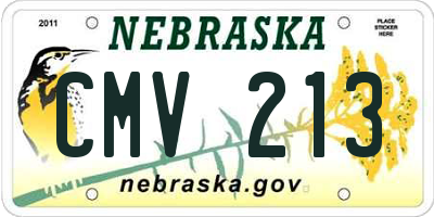 NE license plate CMV213