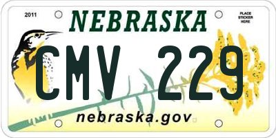 NE license plate CMV229