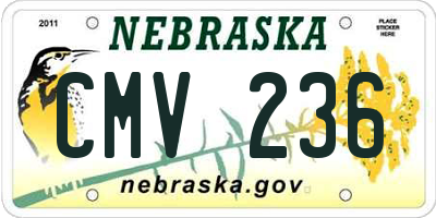 NE license plate CMV236