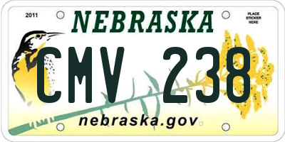 NE license plate CMV238