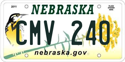 NE license plate CMV240