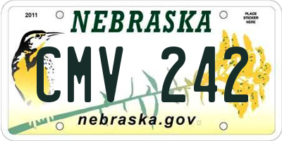 NE license plate CMV242