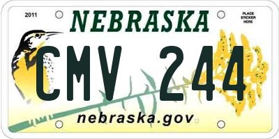 NE license plate CMV244