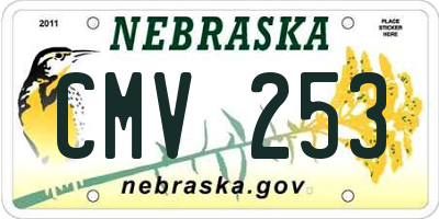 NE license plate CMV253