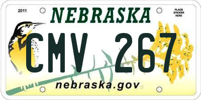 NE license plate CMV267