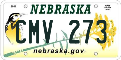 NE license plate CMV273