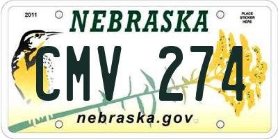 NE license plate CMV274