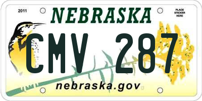 NE license plate CMV287