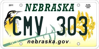 NE license plate CMV303