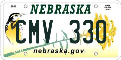 NE license plate CMV330