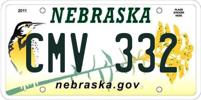 NE license plate CMV332