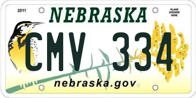 NE license plate CMV334