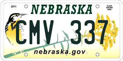 NE license plate CMV337