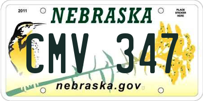 NE license plate CMV347