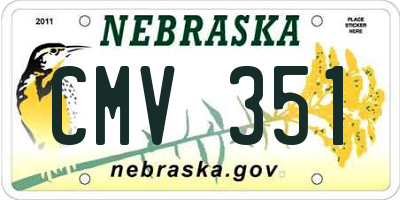 NE license plate CMV351