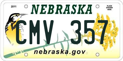 NE license plate CMV357
