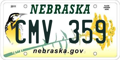 NE license plate CMV359