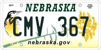 NE license plate CMV367