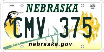 NE license plate CMV375