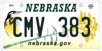 NE license plate CMV383