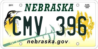 NE license plate CMV396